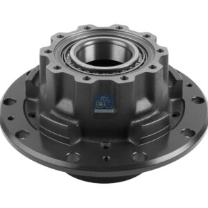 DT Spare Parts 1.17313 Wheel hub, with bearing, d1: 146.9 mm, d2: 146.9 mm, D: 375 mm, 10 bores, b: 22.3 mm, P: 335 mm, H: 210 mm