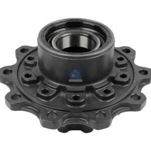 DT Spare Parts 1.17316 Wheel hub, with bearing, d1: 147 mm, d2: 147 mm, D: 380 mm, 10 bores, b: 22.3 mm, H: 214 mm