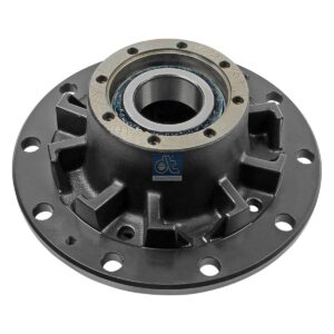 DT Spare Parts 1.17318 Wheel hub, with bearing, d1: 130 mm, d2: 140 mm, D: 375 mm, 10 bores, b: 22.4 mm, H: 184 mm