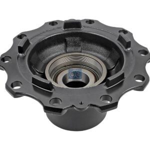 DT Spare Parts 1.17327 Wheel hub, with bearing, d1: 127 mm, d2: 127 mm, D: 375 mm, 10 bores, b: 24 mm, M136 x 2, H: 137 mm