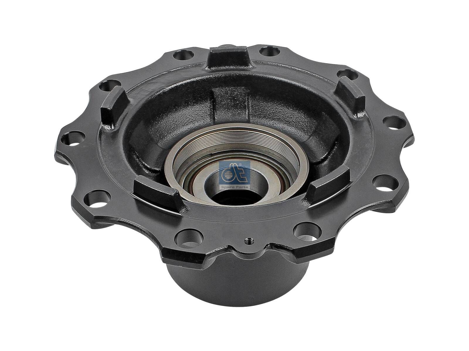 DT Spare Parts 1.17327 Wheel hub, with bearing, d1: 127 mm, d2: 127 mm, D: 375 mm, 10 bores, b: 24 mm, M136 x 2, H: 137 mm