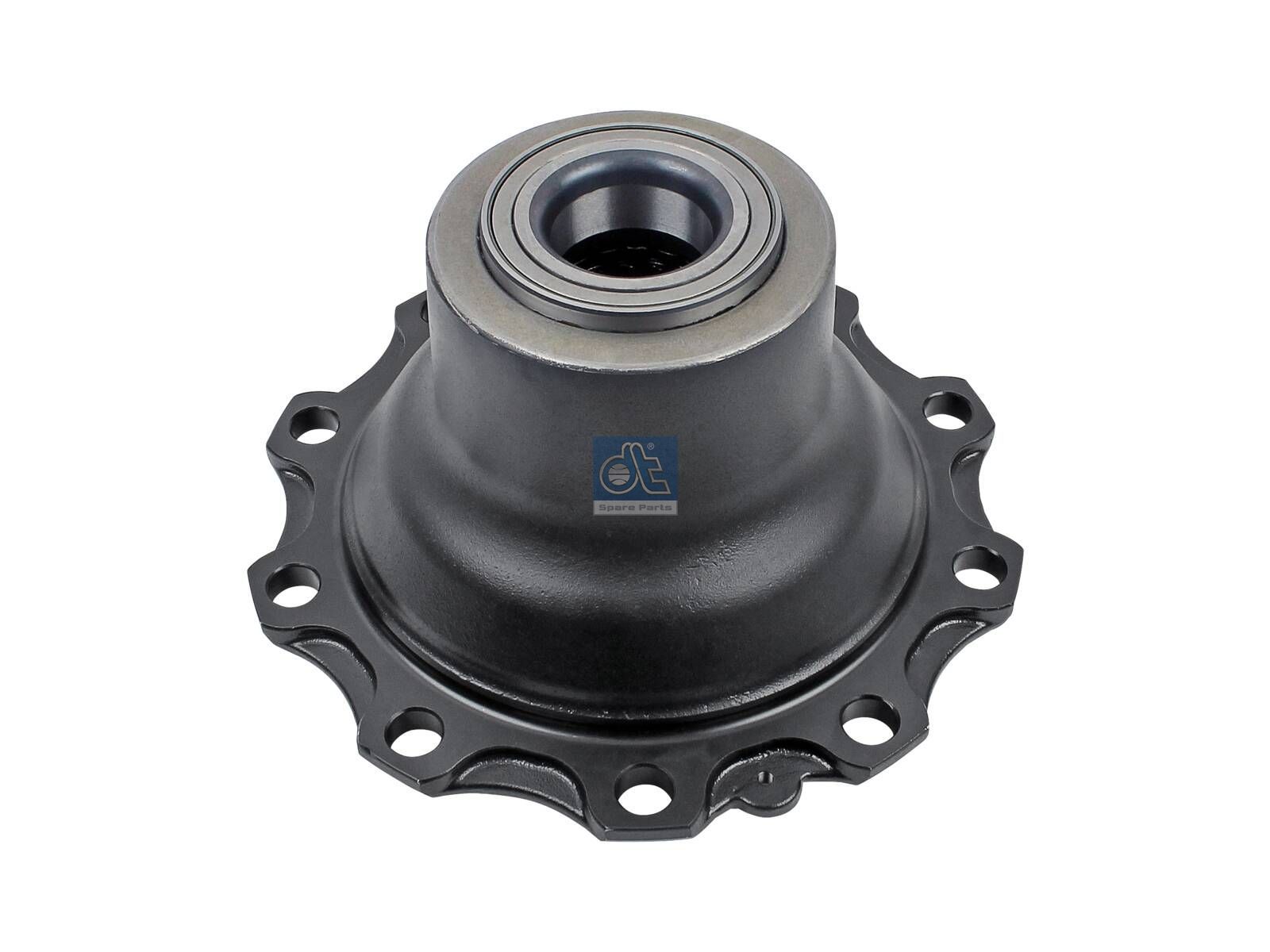 DT Spare Parts 1.17327 Wheel hub, with bearing, d1: 127 mm, d2: 127 mm, D: 375 mm, 10 bores, b: 24 mm, M136 x 2, H: 137 mm