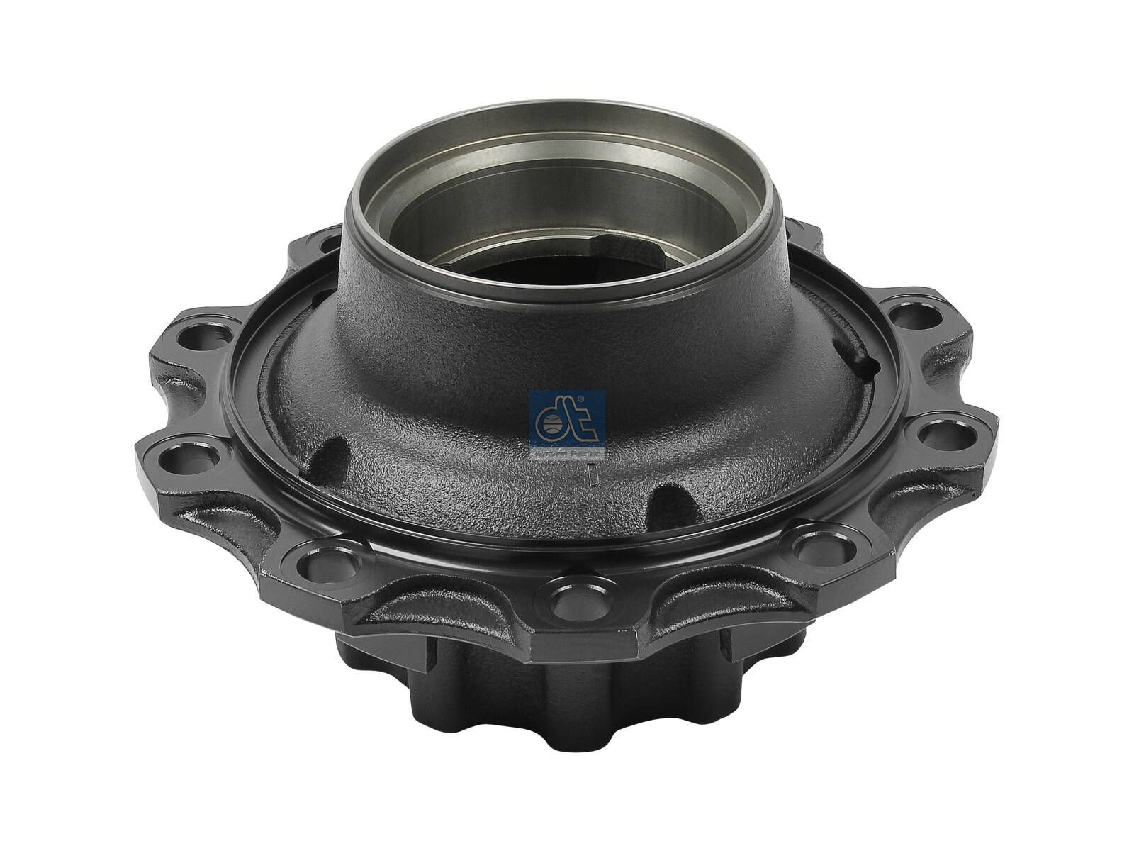 DT Spare Parts 1.17328 Wheel hub, without bearings, d1: 147 mm, d2: 147 mm, D: 375 mm, 10 bores, b: 24 mm, H: 213 mm