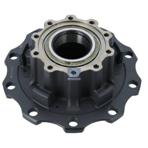 DT Spare Parts 1.17329 Wheel hub, with bearing, d1: 147 mm, d2: 147 mm, D: 375 mm, 10 bores, b: 24 mm, H: 213 mm