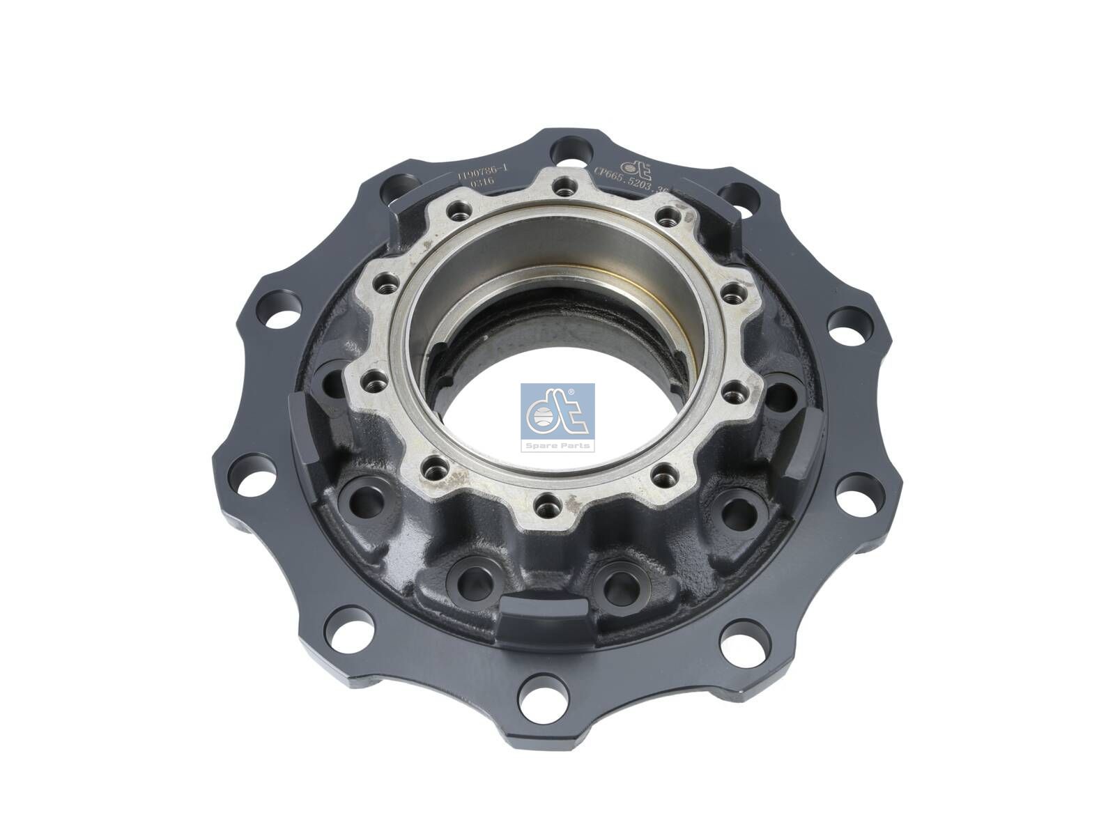 DT Spare Parts 1.17363 Wheel hub, without bearings, d1: 148 mm, d2: 148 mm, D: 375 mm, 10 bores, b: 24 mm, H: 150 mm