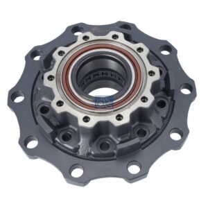 DT Spare Parts 1.17364 Wheel hub, with bearing, d1: 148 mm, d2: 148 mm, D: 375 mm, 10 bores, b: 24 mm, H: 150 mm