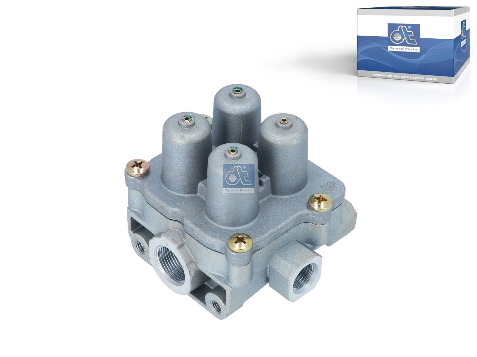 DT Spare Parts 1.18351 4-circuit-protection valve, M16 x 1,5, M22 x 1,5, max. 13 bar, Po21: 6.5 bar, Po22: 6.5 bar, Po23: 7.4 bar, Po24: 6.5 bar, Pc21: 4.5 bar, Pc22: 4.5 bar, Pc23: 4.5 bar, Pc24: 4.5 bar