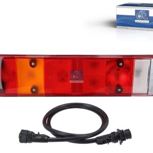 DT Spare Parts 1.21838 Tail lamp, right, prepared for reverse alarm, 24 V, Lb: 152 mm, M8, L: 515 mm, H: 130 mm, T: 80 mm