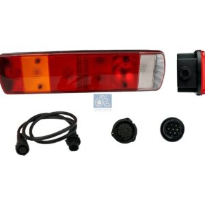 DT Spare Parts 1.21844 Tail lamp, right, 24 V, Lb: 152 mm, M8, L: 515 mm, H: 130 mm, T: 80 mm