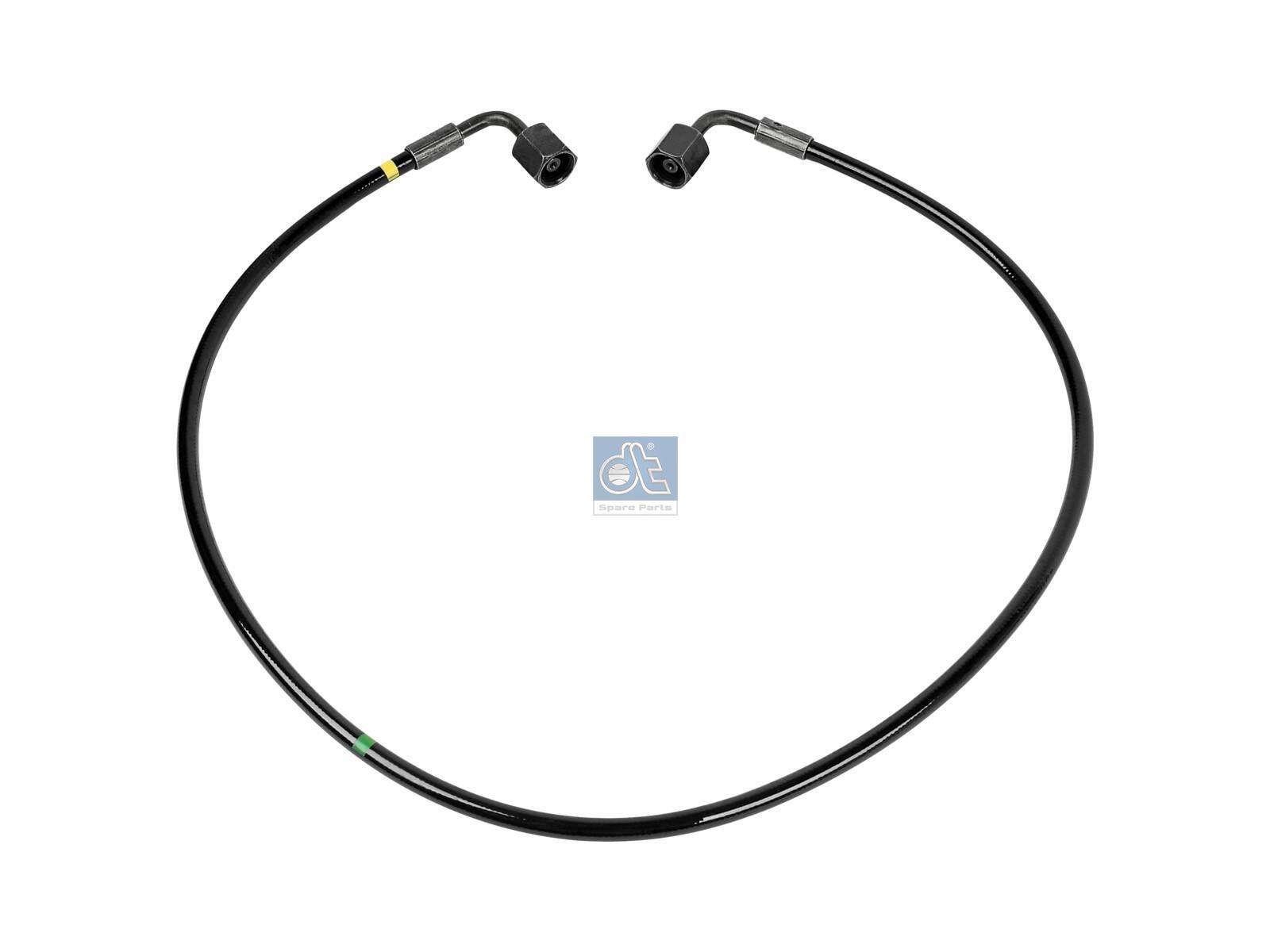 DT Spare Parts 1.22653 Hose line, cabin tilt, D: 9.2 mm, M14 x 1,5, M14 x 1,5, M14 x 1,5, L: 820 mm, L1: 820 mm, 400 bar