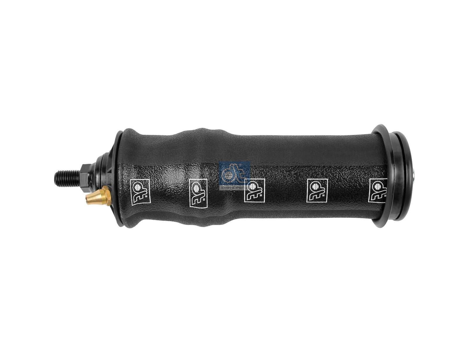 DT Spare Parts 1.22724 Cabin shock absorber, with air bellow, D1: 44.6 mm, D2: 12.5 mm, M12 x 1,75, M16 x 2, Lmin: 207 mm, Lmax: 301 mm