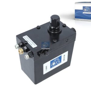 DT Spare Parts 1.23016 Cabin tilt pump, 300 ml, M12 x 1,5, M14 x 1,5, L: 130 mm, W: 80 mm, H: 121 mm, 280 bar, Pov: 370 bar