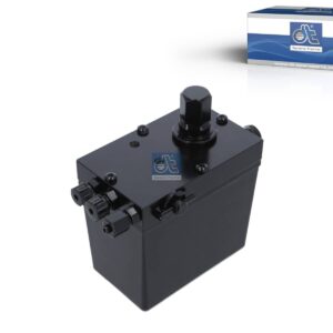 DT Spare Parts 1.23801 Cabin tilt pump, cabin, 420 ml, M14 x 1,5, M12 x 1,5, L: 130 mm, W: 80 mm, H: 122 mm, 280 bar