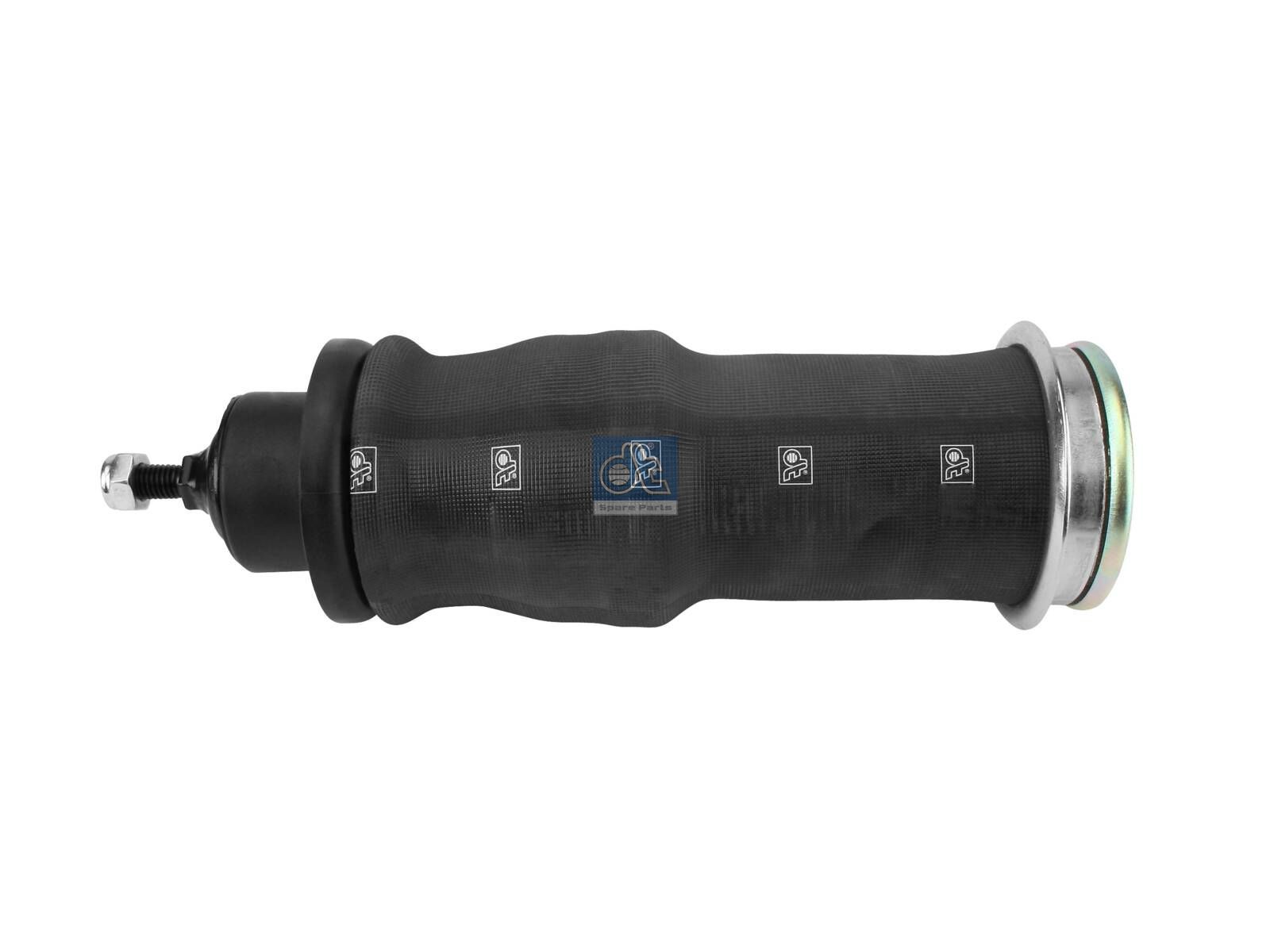 DT Spare Parts 1.25698 Cabin shock absorber, with air bellow, D1: 43.8 mm, D2: 12.4 mm, M12 x 1,75, Lmin: 206 mm, Lmax: 305 mm