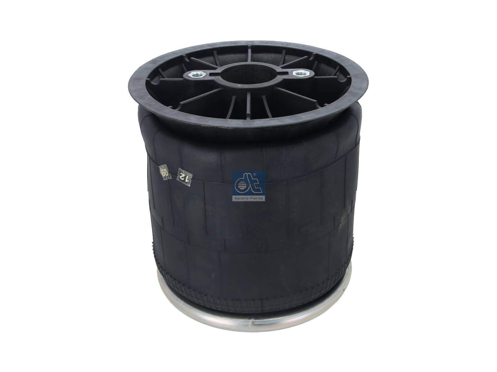 DT Spare Parts 1.25856 Air spring, with plastic piston, D1: 229 mm, D2: 240 mm, Dmax: 285 mm, M10 x 1,5, M16 x 1,5, Lmax: 485 mm