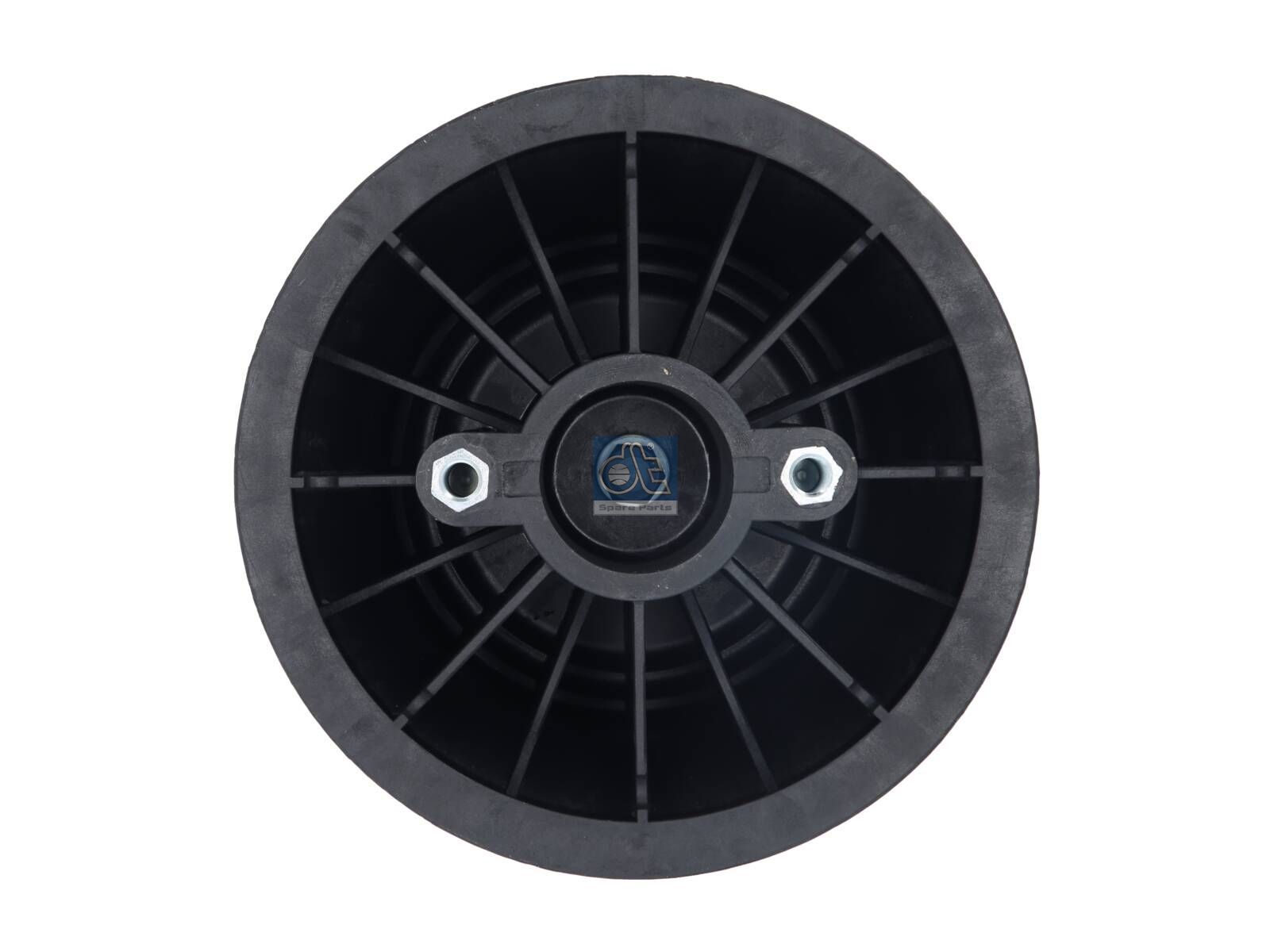 DT Spare Parts 1.25856 Air spring, with plastic piston, D1: 229 mm, D2: 240 mm, Dmax: 285 mm, M10 x 1,5, M16 x 1,5, Lmax: 485 mm