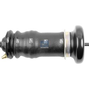 DT Spare Parts 1.25971 Cabin shock absorber, with air bellow, D1: 44.6 mm, D2: 13 mm, M12 x 1,75, Lmin: 206 mm, Lmax: 304 mm