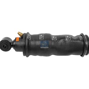 DT Spare Parts 1.25972 Cabin shock absorber, with air bellow, D1: 44 mm, D2: 12.4 mm, b: 14 mm, M12 x 1,75, Lmin: 238 mm, Lmax: 316 mm