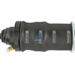 DT Spare Parts 1.25973 Cabin shock absorber, with air bellow, D1: 44.7 mm, D2: 12.5 mm, M12 x 1,75, Lmin: 207 mm, Lmax: 301 mm