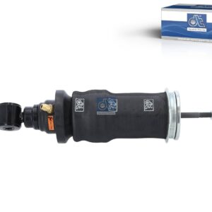 DT Spare Parts 1.25975 Cabin shock absorber, with air bellow, D1: 44.5 mm, D2: 13 mm, b: 14 mm, M12 x 1,75, Lmin: 231 mm, Lmax: 331 mm
