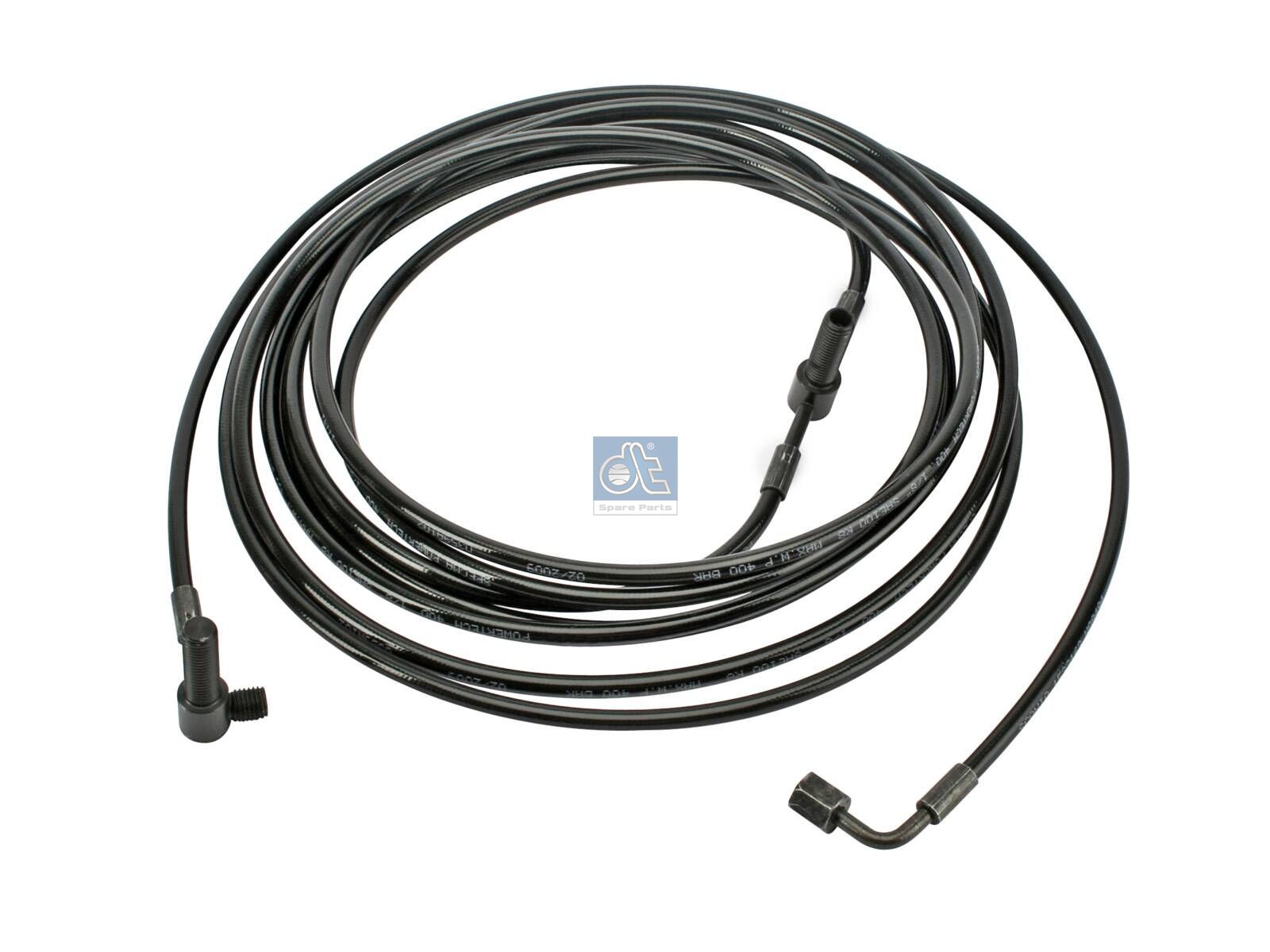 DT Spare Parts 1.28153 Hose line, cabin tilt, D: 8.5 mm, M12 x 1,5, M12 x 1,5, L: 6490 mm, L1: 6439 mm, 362 bar