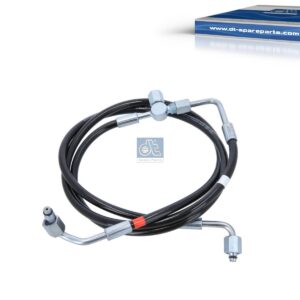DT Spare Parts 1.28154 Hose line, cabin tilt, D: 8.5 mm, M12 x 1,5, M12 x 1,5, M12 x 1,5, L1: 1740 mm, L2: 900 mm, 362 bar