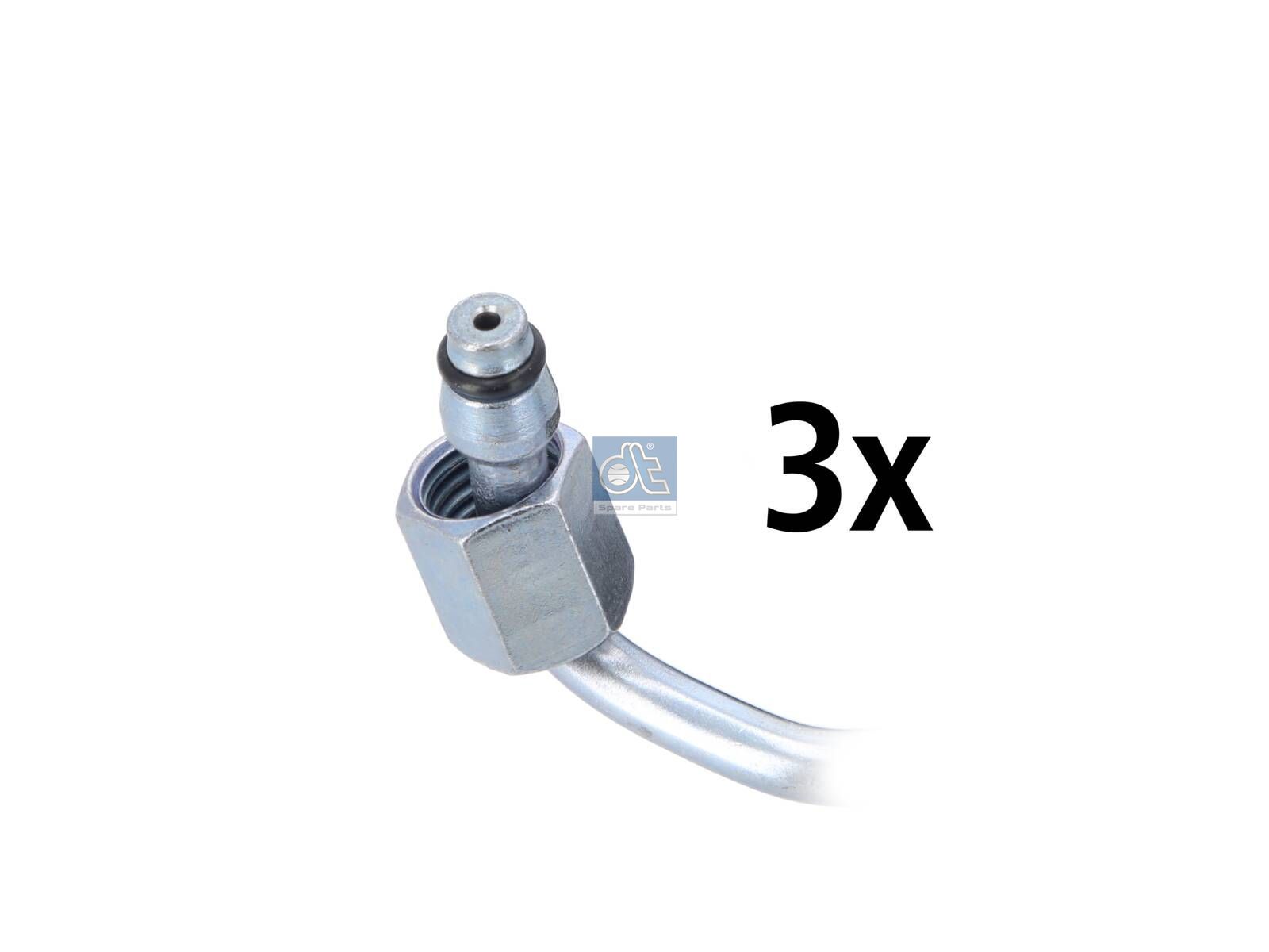 DT Spare Parts 1.28154 Hose line, cabin tilt, D: 8.5 mm, M12 x 1,5, M12 x 1,5, M12 x 1,5, L1: 1740 mm, L2: 900 mm, 362 bar