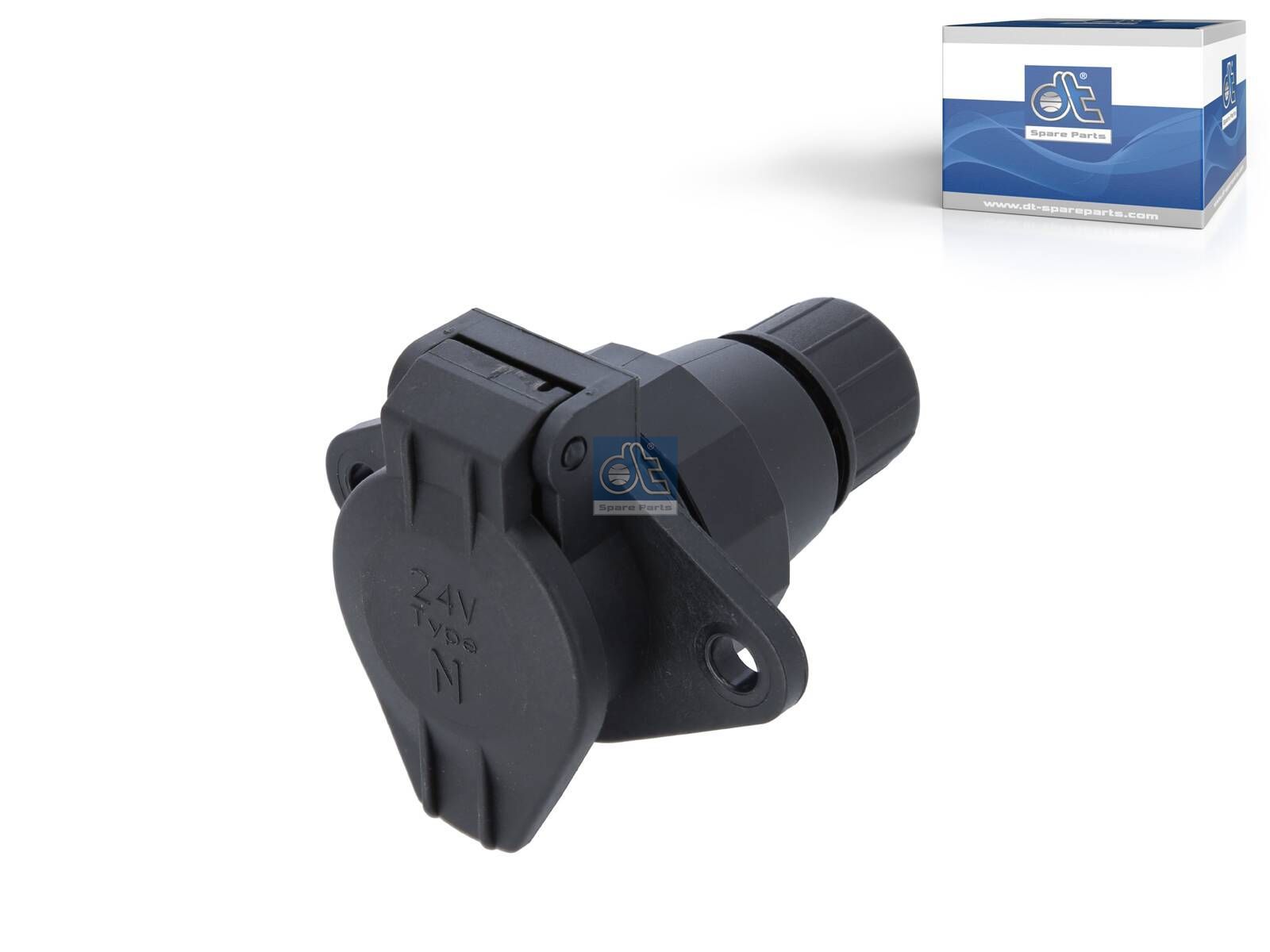 DT Spare Parts 2.25433 Socket, plastic, crimp connection, 24 V, ISO 1185, 7 poles