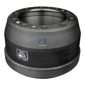 DT Spare Parts 2.40303 Brake drum, D: 410 mm, 10 bores, b: 28 mm, P: 335 mm, d: 282 mm, H: 282 mm, B: 202 mm