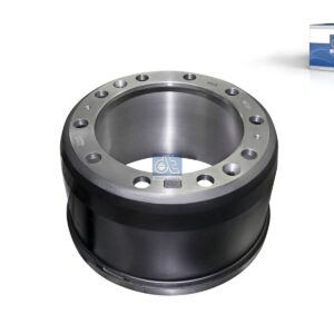 DT Spare Parts 2.40315 Brake drum, D: 394 mm, 10 bores, b: 28 mm, P: 335 mm, d: 282 mm, H: 269 mm, B: 218 mm