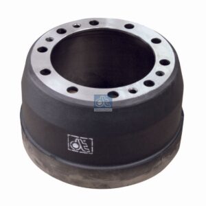 DT Spare Parts 2.40323 Brake drum, D: 410 mm, 10 bores, b: 28 mm, P: 335 mm, d: 282 mm, H: 273 mm, B: 211 mm