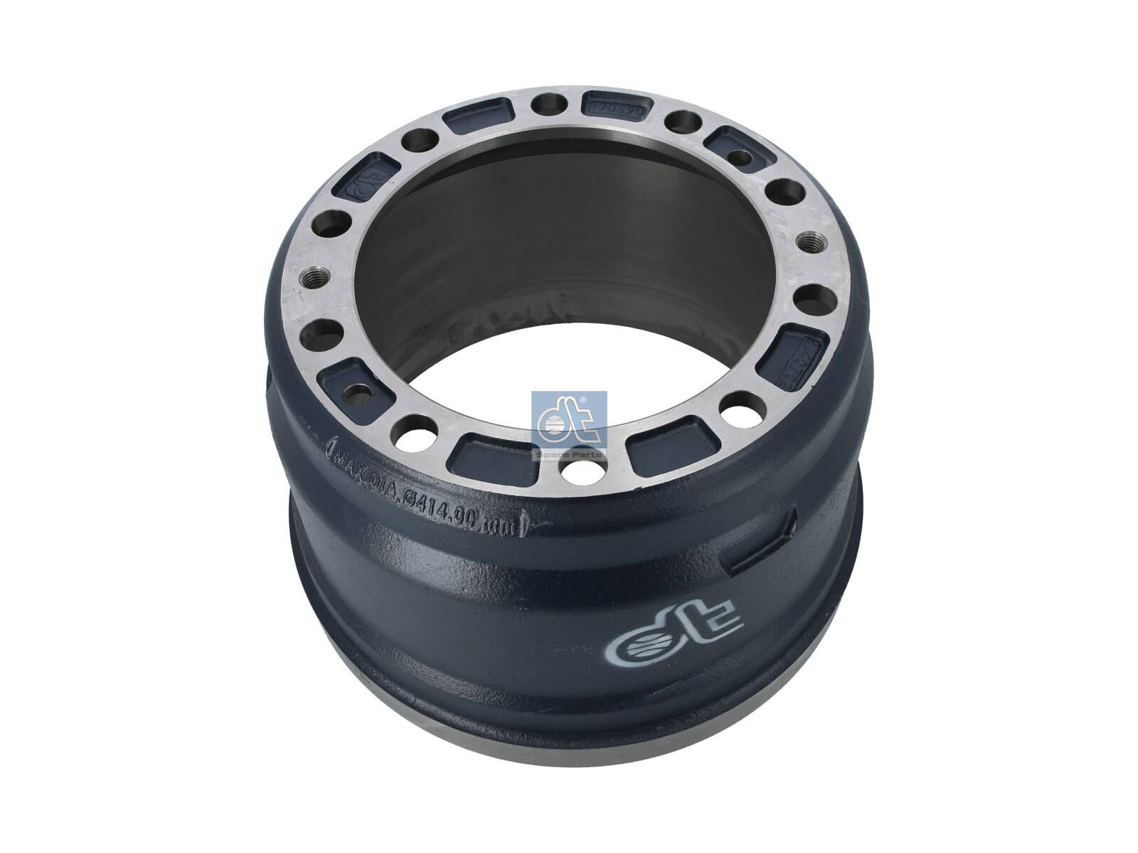 DT Spare Parts 2.40702 Brake drum, D: 410 mm, 10 bores, b: 28 mm, P: 335 mm, d: 282 mm, H: 294 mm, B: 219 mm