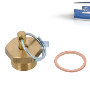 DT Spare Parts 2.44031 Water drain valve, copper washer, M22 x 1,5, SW: 27, H: 17.5 mm