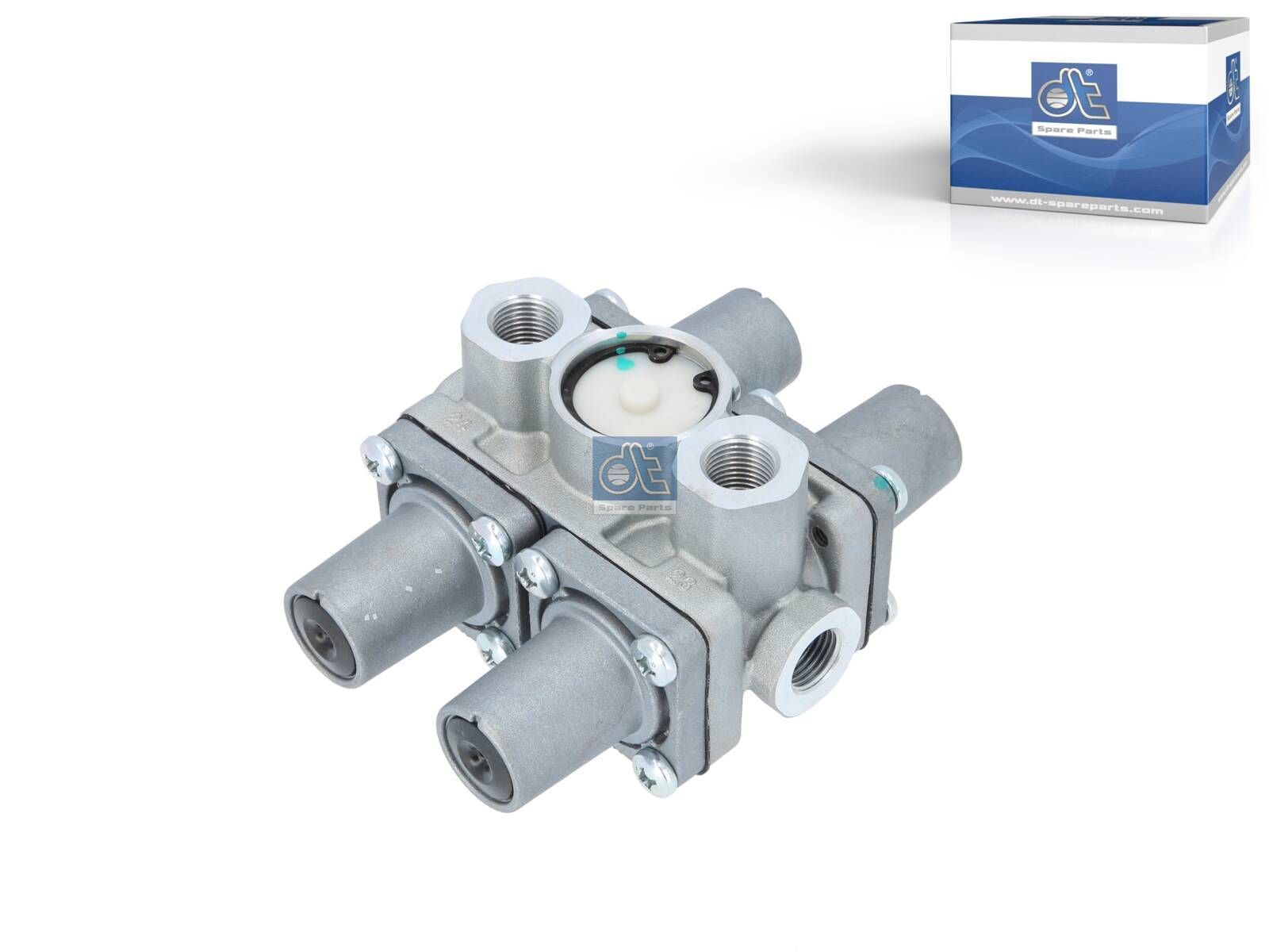 DT Spare Parts 2.44041 4-circuit-protection valve, M16 x 1,5, M22 x 1,5, max. 10 bar, Po21: 6.3 bar, Po22: 6.3 bar, Po23: 5.8 bar, Po24: 5.8 bar