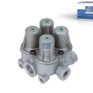 DT Spare Parts 2.44042 4-circuit-protection valve, M16 x 1,5, M22 x 1,5, Po21: 6.5 bar, Po22: 6.5 bar, Po23: 6 bar, Po24: 6 bar, Pc21: 6.2 bar, Pc22: 6.2 bar, Pc23: 5.7 bar, Pc24: 5.7 bar