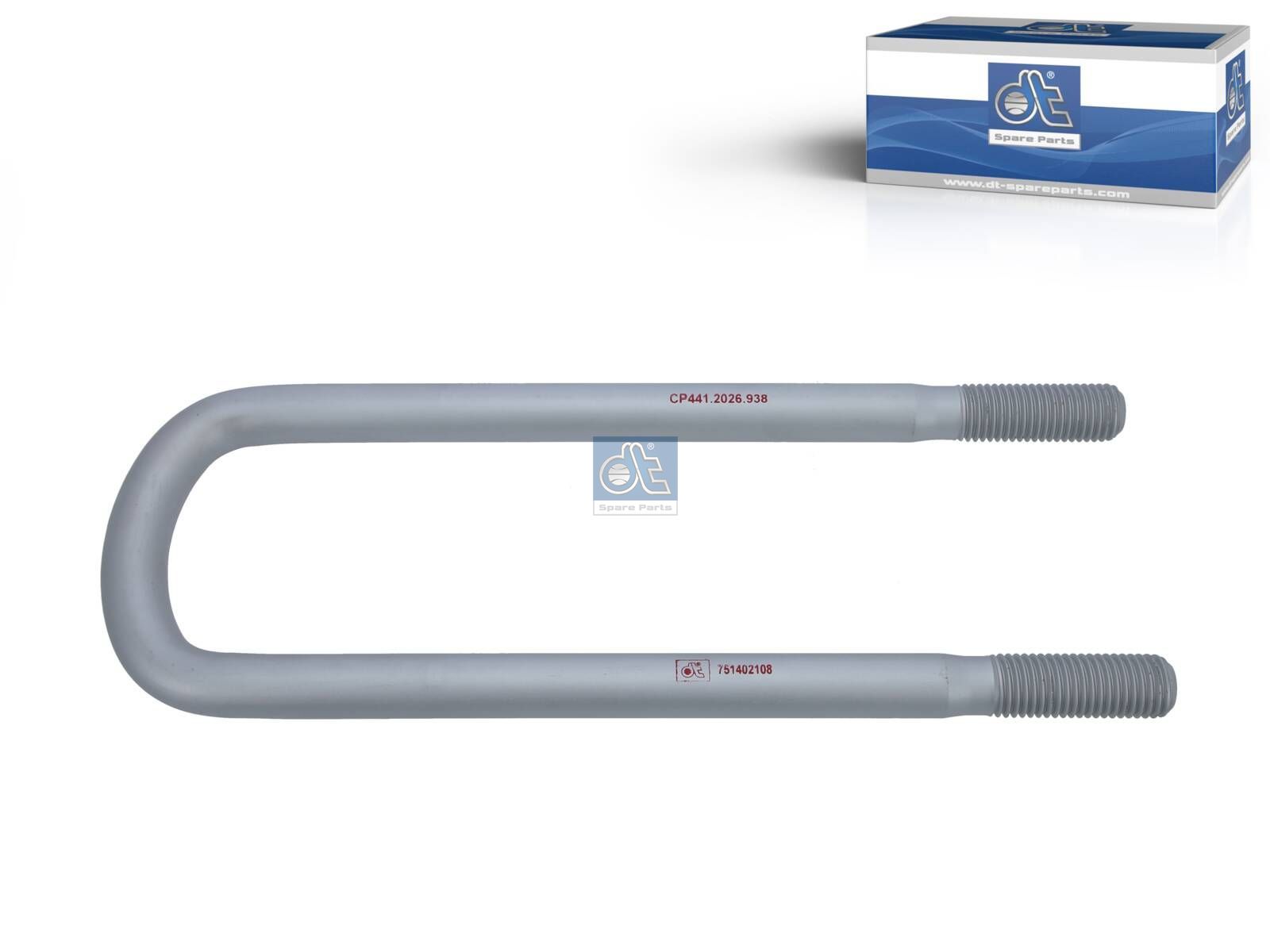 DT Spare Parts 2.62938 U-bolt, surface: geomet, M24 x 3, LTh: 66 mm, L: 370 mm, w: 91 mm