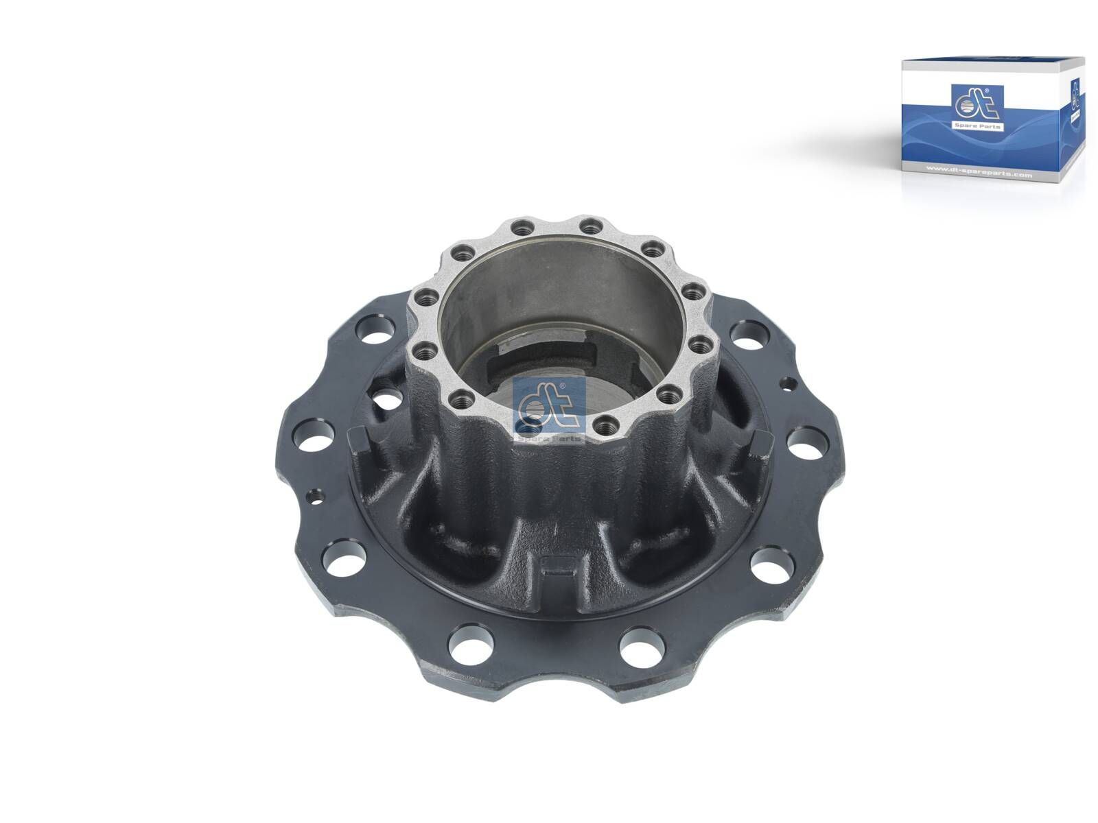 DT Spare Parts 2.65238 Wheel hub, without bearings, d1: 148 mm, d2: 148 mm, D: 384 mm, 10 bores, b: 27.2 mm, H: 192 mm