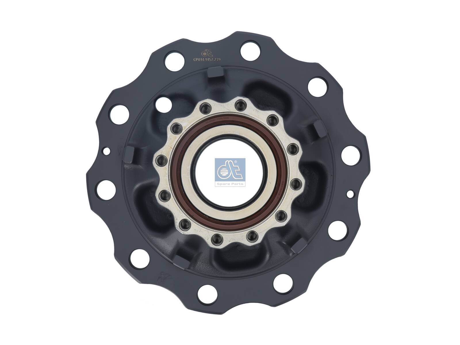 DT Spare Parts 2.65239 Wheel hub, with bearing, d1: 148 mm, d2: 148 mm, D: 384 mm, 10 bores, b: 27.2 mm, H: 192 mm
