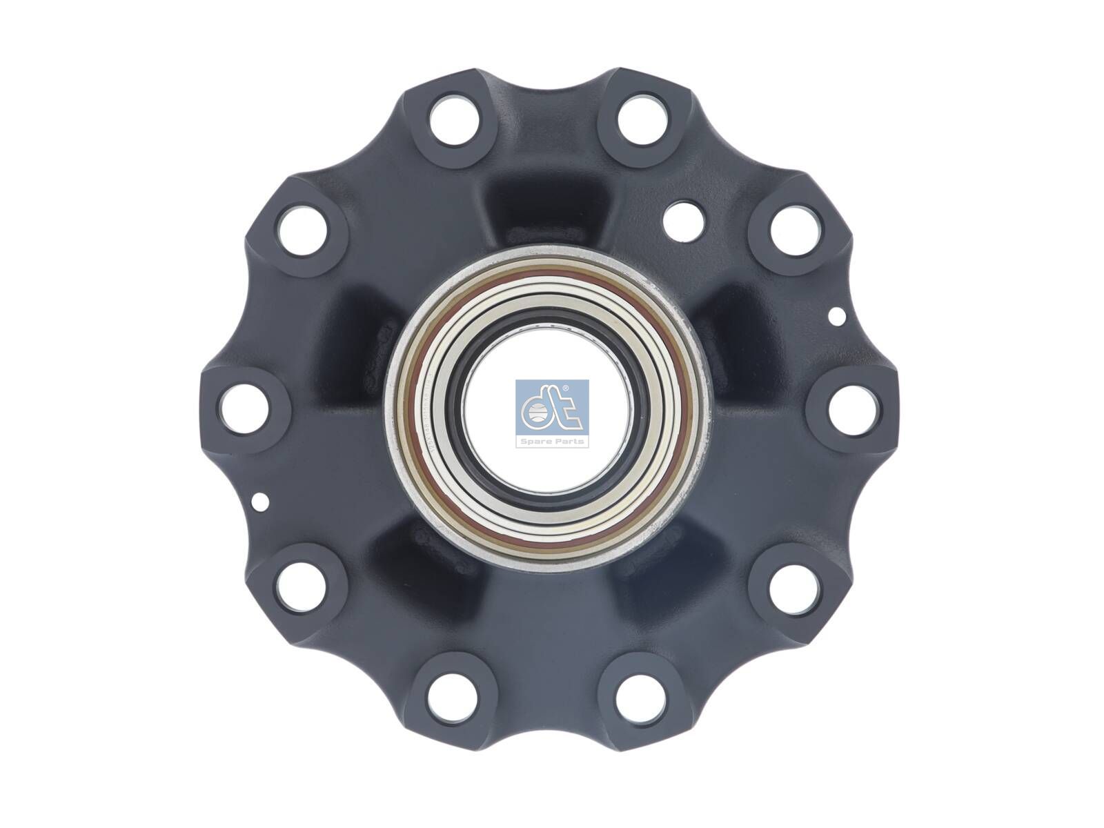 DT Spare Parts 2.65239 Wheel hub, with bearing, d1: 148 mm, d2: 148 mm, D: 384 mm, 10 bores, b: 27.2 mm, H: 192 mm