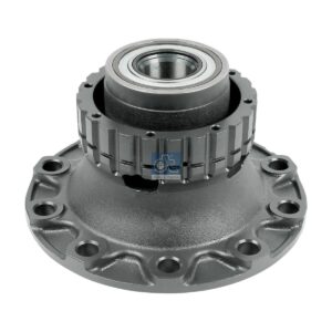DT Spare Parts 2.65244 Wheel hub, with bearing, d1: 125 mm, d2: 125 mm, D: 383 mm, 10 bores, b: 27.2 mm, P: 335 mm, H: 166 mm