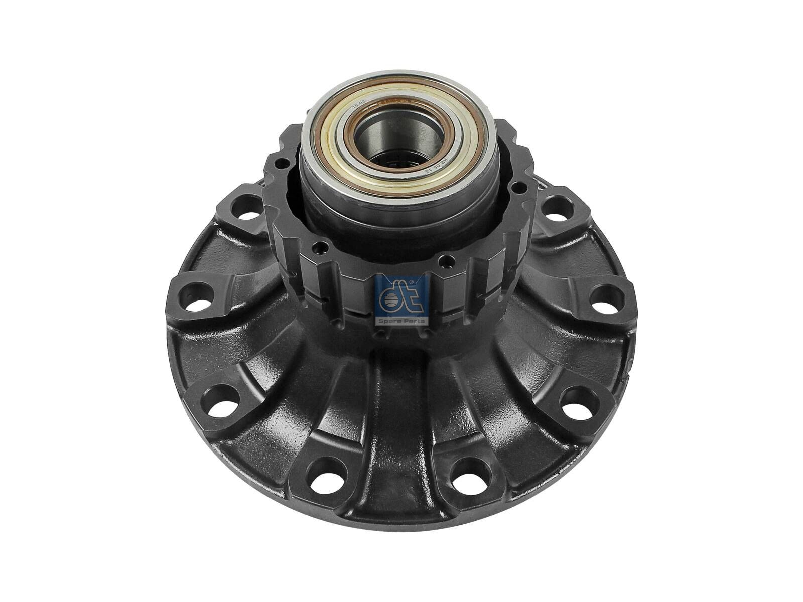 DT Spare Parts 2.65287 Wheel hub, with bearing, d1: 110 mm, d2: 110 mm, D: 384 mm, 10 bores, b: 27.3 mm, H: 163 mm
