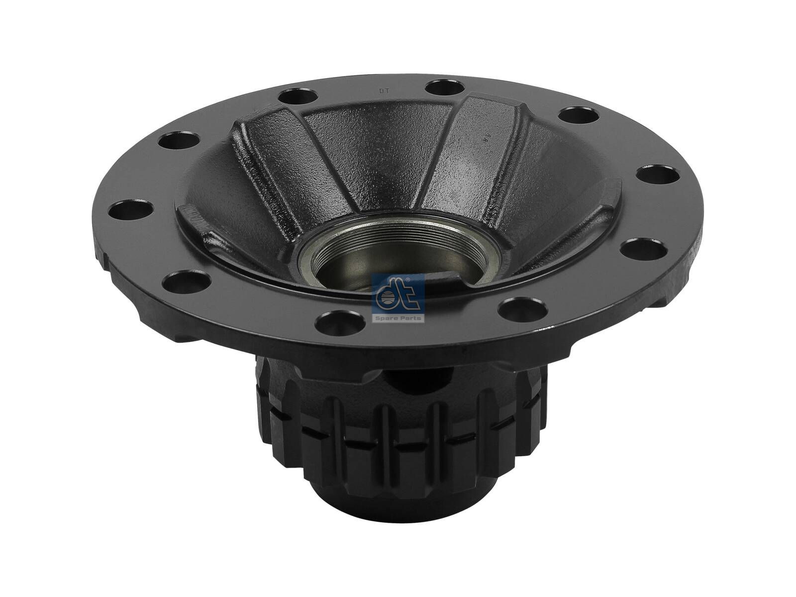 DT Spare Parts 2.65287 Wheel hub, with bearing, d1: 110 mm, d2: 110 mm, D: 384 mm, 10 bores, b: 27.3 mm, H: 163 mm