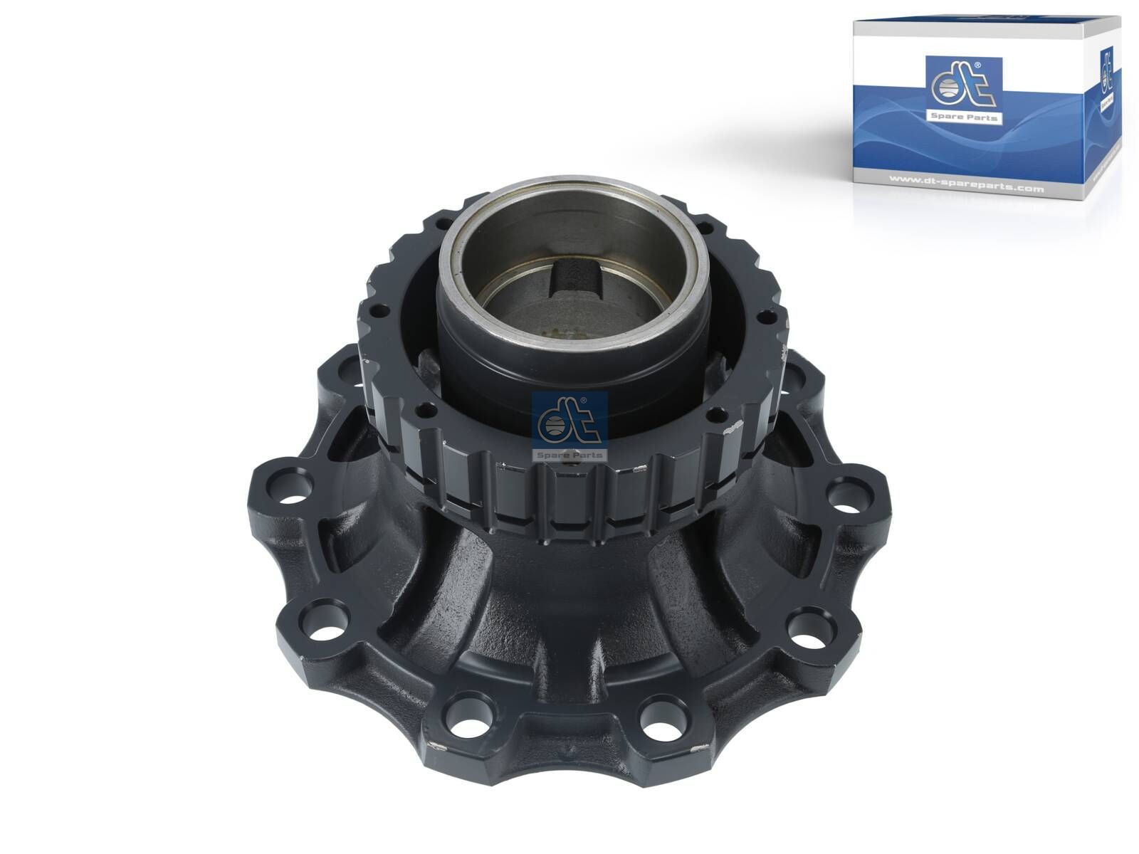 DT Spare Parts 2.65325 Wheel hub, without bearings, d1: 115 mm, d2: 115 mm, 10 bores, b: 25 mm