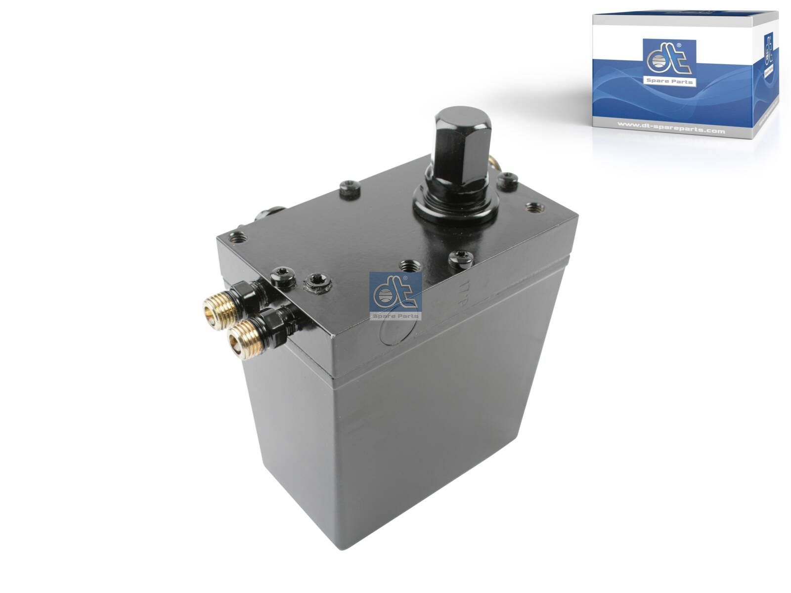DT Spare Parts 2.70102 Cabin tilt pump, 580 ml, M14 x 1,5, M14 x 1,5, L: 130 mm, W: 80 mm, H: 141 mm, 280 bar, Pov: 370 bar