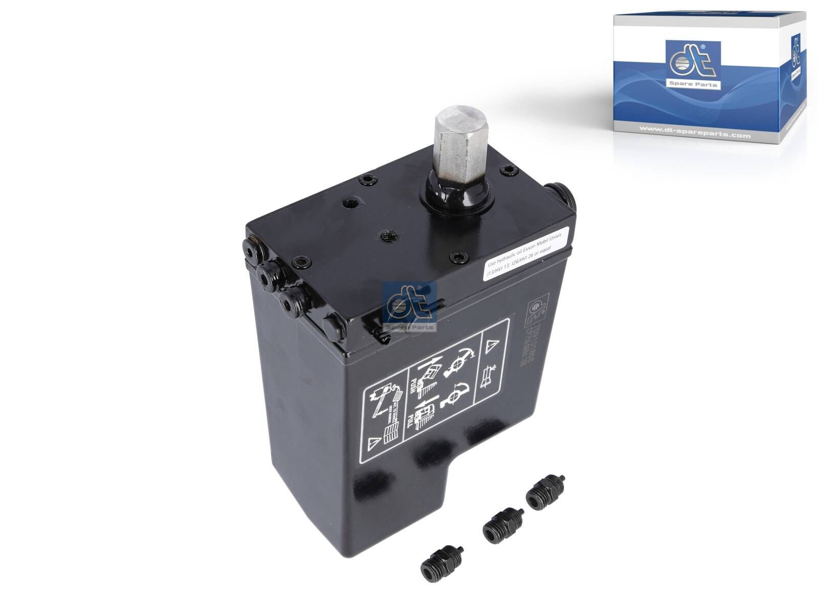 DT Spare Parts 2.70108 Cabin tilt pump, 700 ml, L: 130 mm, W: 80 mm, H: 135 mm, 280 bar, Pov: 370 bar
