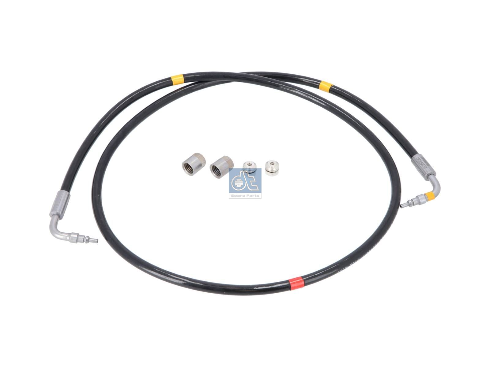 DT Spare Parts 2.70928 Hose line, cabin tilt, D: 8.5 mm, L: 1270 mm, L1: 1002 mm, 362 bar