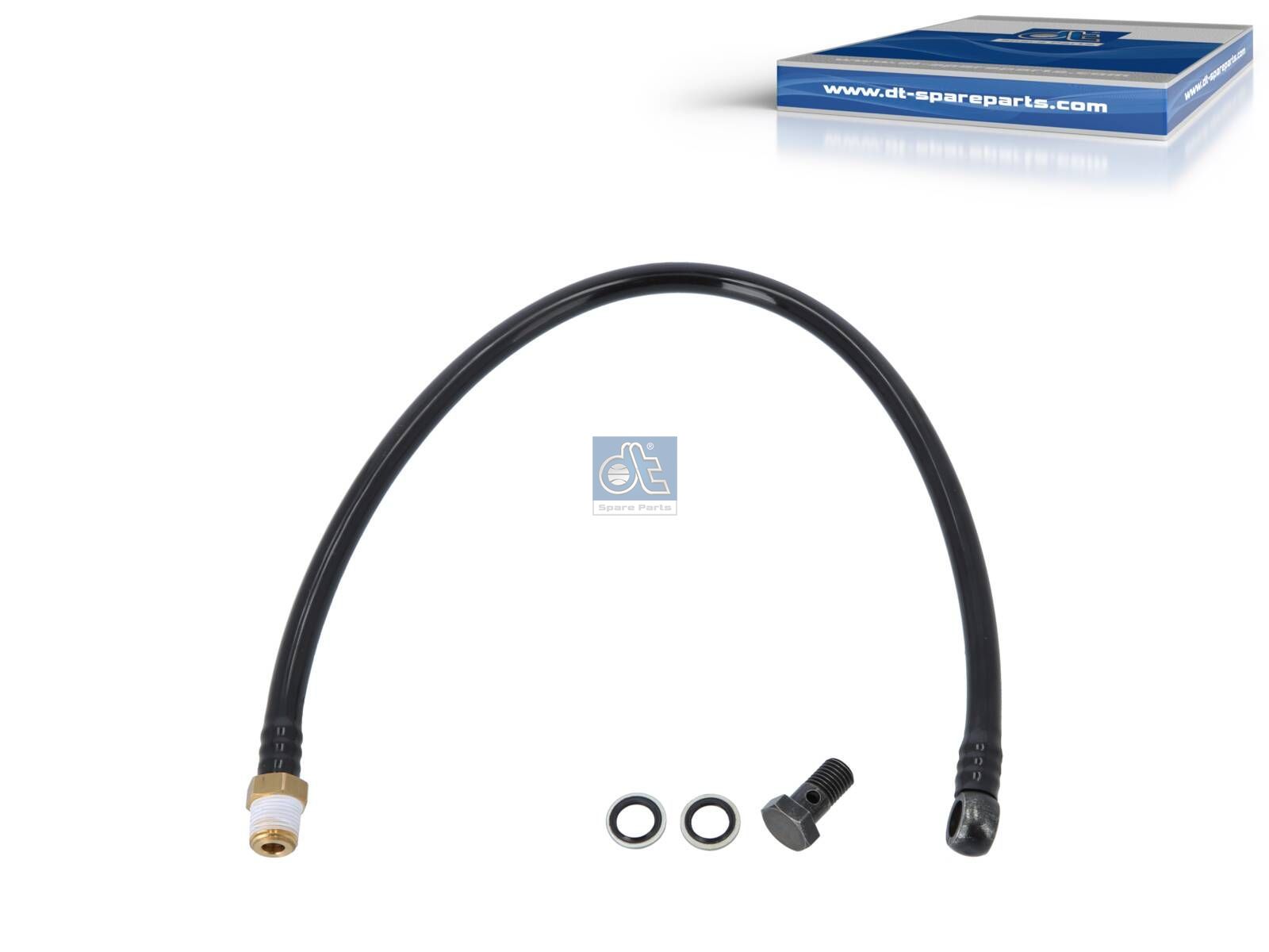 DT Spare Parts 2.70956 Hose line, cabin tilt, M8 x 6, L: 385 mm