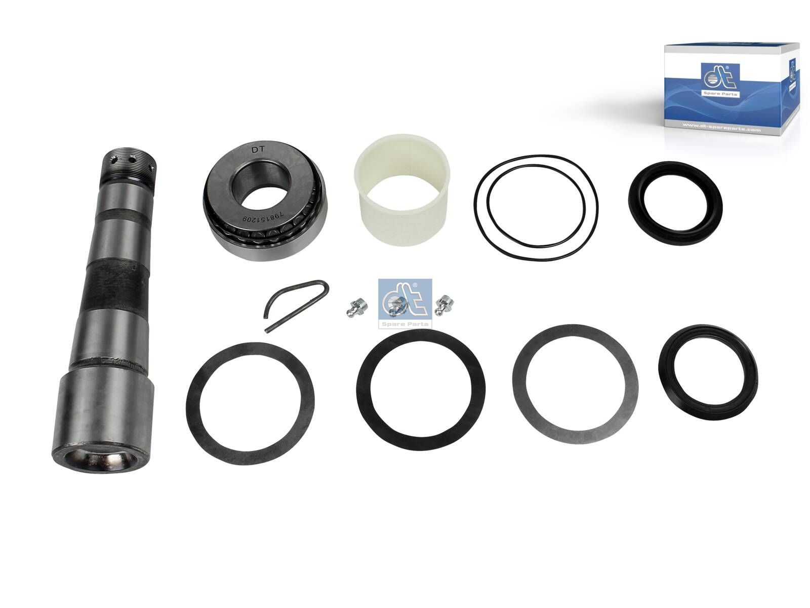 DT Spare Parts 2.95015 King pin kit, with bearing, D1: 60 mm, D2: 40 mm, M40 x 1,5, L: 231.5 mm