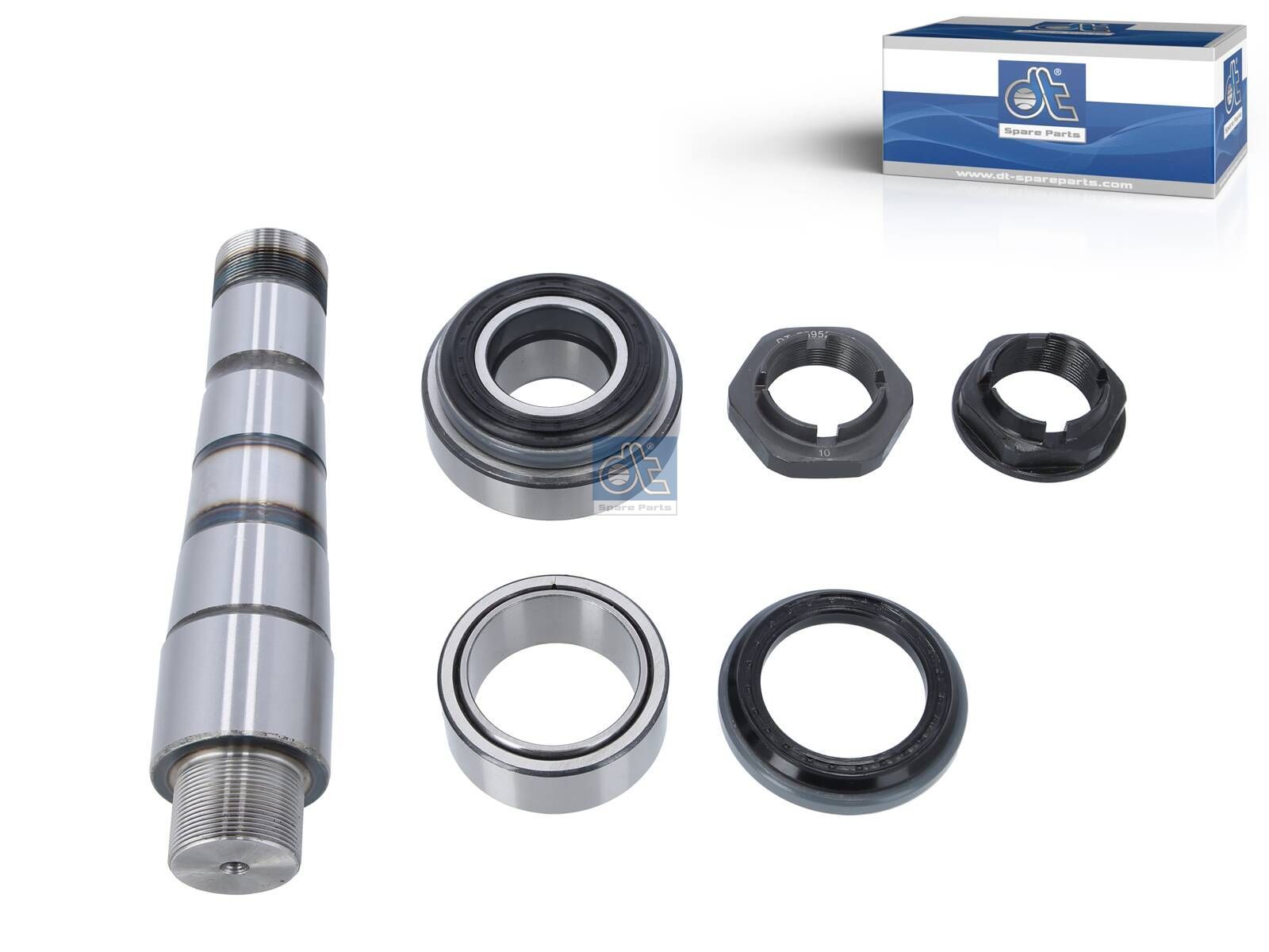 DT Spare Parts 2.95020 King pin kit, with bearing, D1: 53 mm, D2: 40 mm, M40 x 1,5, M38 x 1,5, L1: 237.5 mm