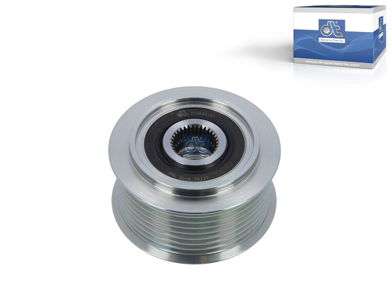 DT Spare Parts 3.34056 Pulley, d: 17 mm, D: 72 mm, M16 x 1,5, DP: 66 mm, W: 38 mm, 8 grooves